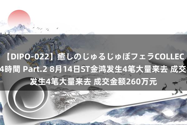 【DIPO-022】癒しのじゅるじゅぽフェラCOLLECTION50連発4時間 Part.2 8月14日ST金鸿发生4笔大量来去 成交金额260万元