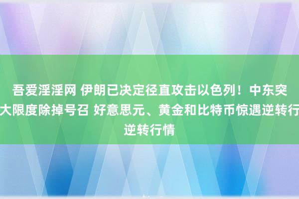 吾爱淫淫网 伊朗已决定径直攻击以色列！中东突传大限度除掉号召 好意思元、黄金和比特币惊遇逆转行情