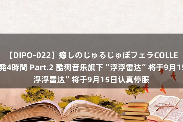 【DIPO-022】癒しのじゅるじゅぽフェラCOLLECTION50連発4時間 Part.2 酷狗音乐旗下“浮浮雷达”将于9月15日认真停服