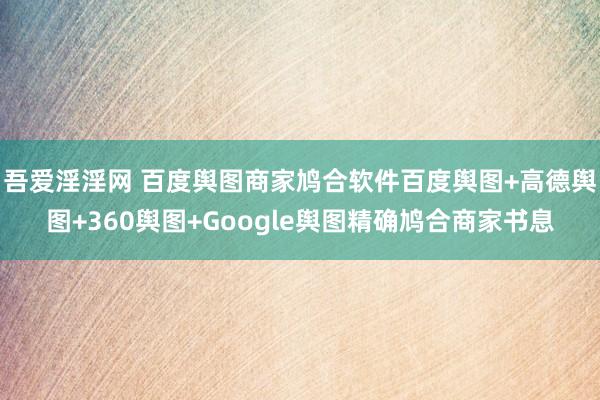 吾爱淫淫网 百度舆图商家鸠合软件百度舆图+高德舆图+360舆图+Google舆图精确鸠合商家书息