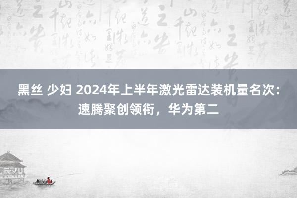 黑丝 少妇 2024年上半年激光雷达装机量名次：速腾聚创领衔，华为第二